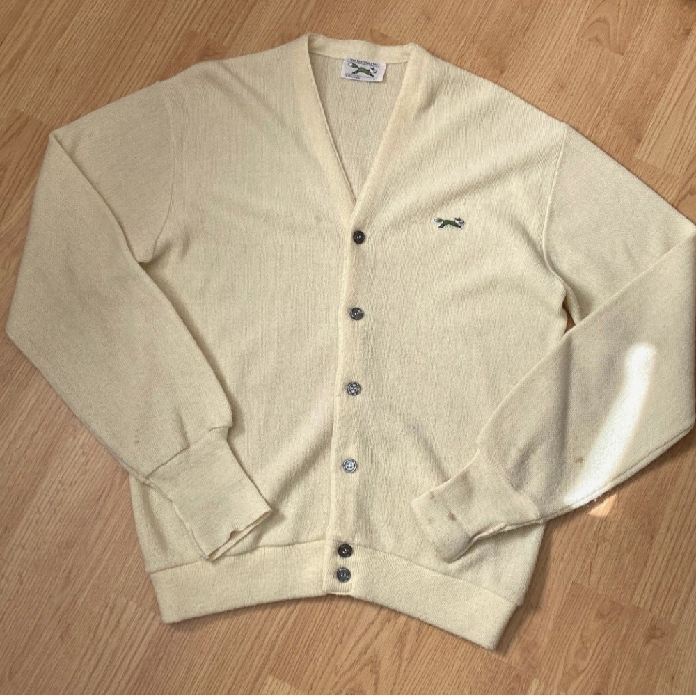 Fox  Beige Cardigan Sweater ( Vintage )